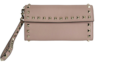 Valentino Rockstud Wristlet Wallet, front view